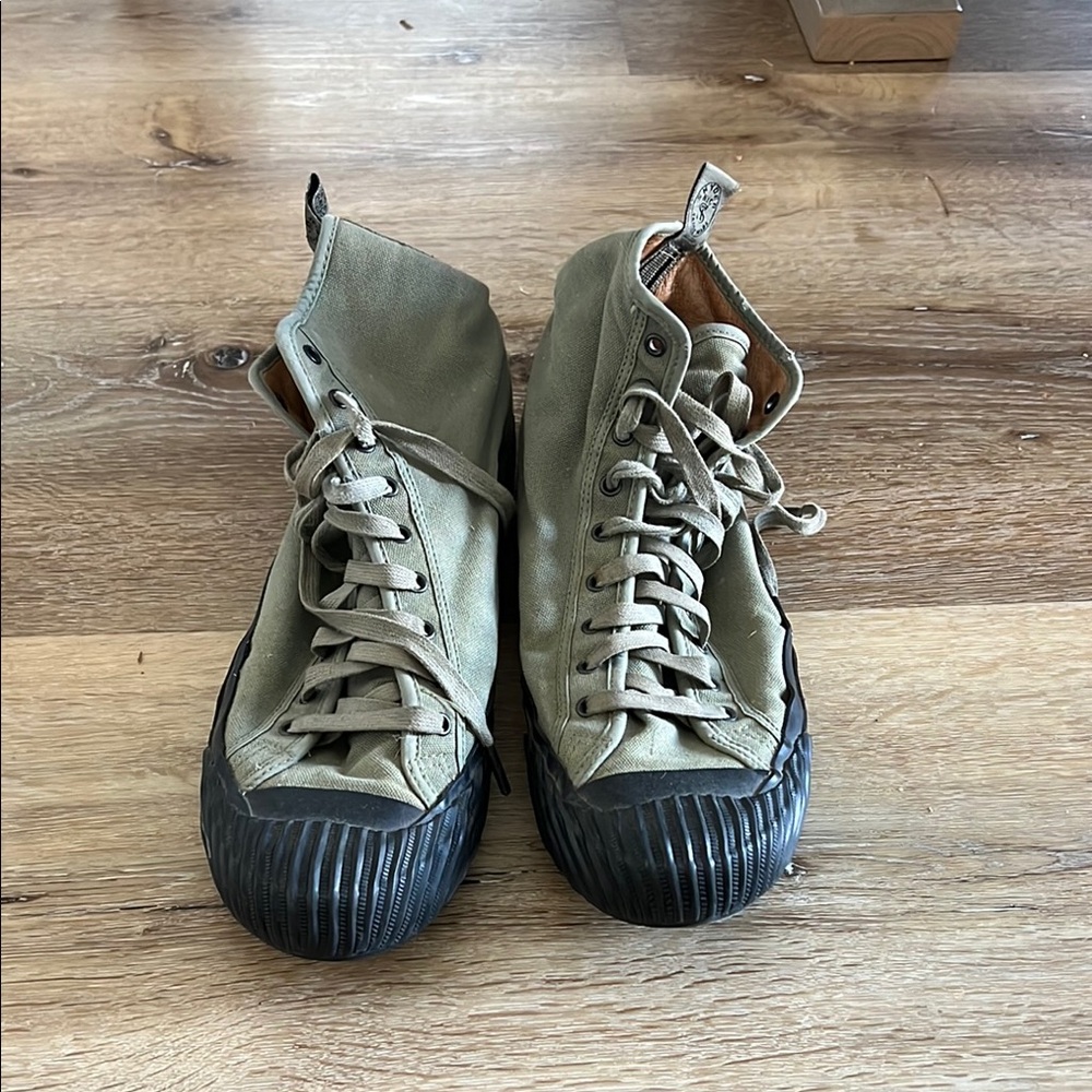 Men's High-Top Canvas Sneakers - Olive